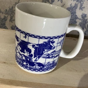 Vintage Churchill Cobalt Blue and White Cows Mug England
